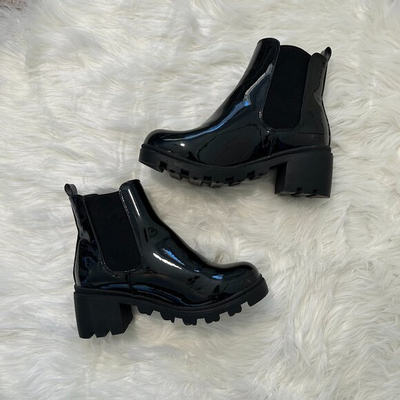 JUSTFAB Womans Black Heeled Boots SIZE 10 E - Picture 1 of 7